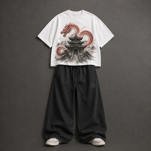 Temple Dragon Tee — White